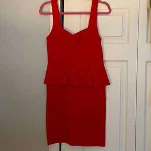 Alice + Olivia Red Peplum Cocktail Dress.